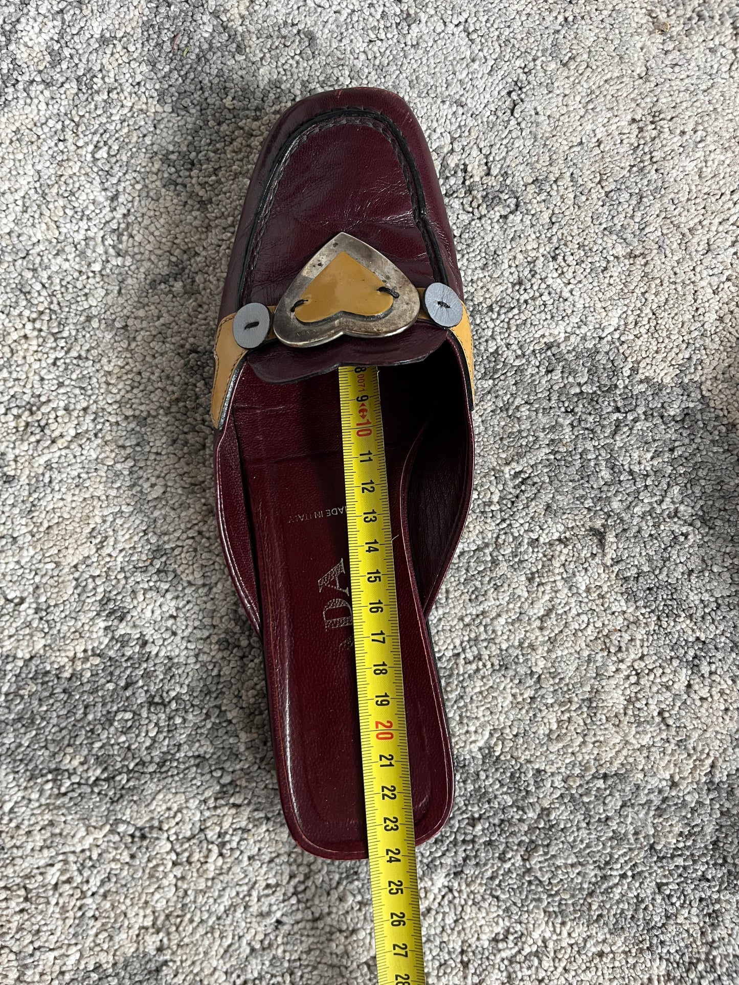 Prada SS2000 metal hearts mules