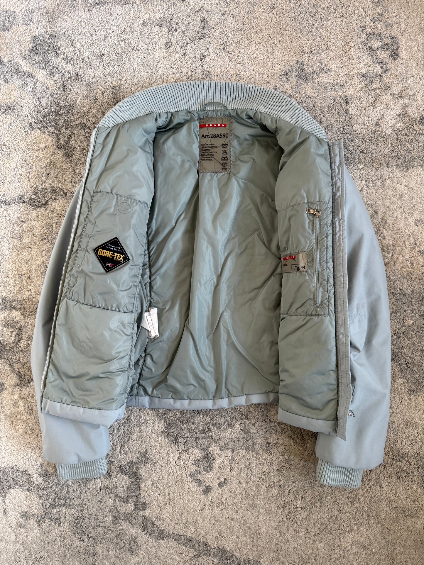 Prada 2000’s gore-tex padded jacket with removable hoods