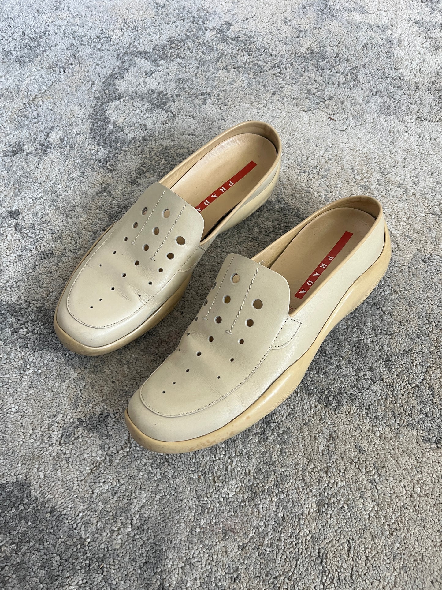 Prada 1999 perfored leather mules