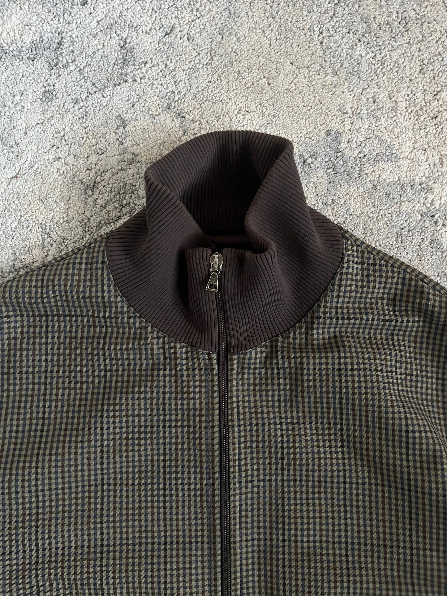 Prada FW2000 tartan nylon bomber