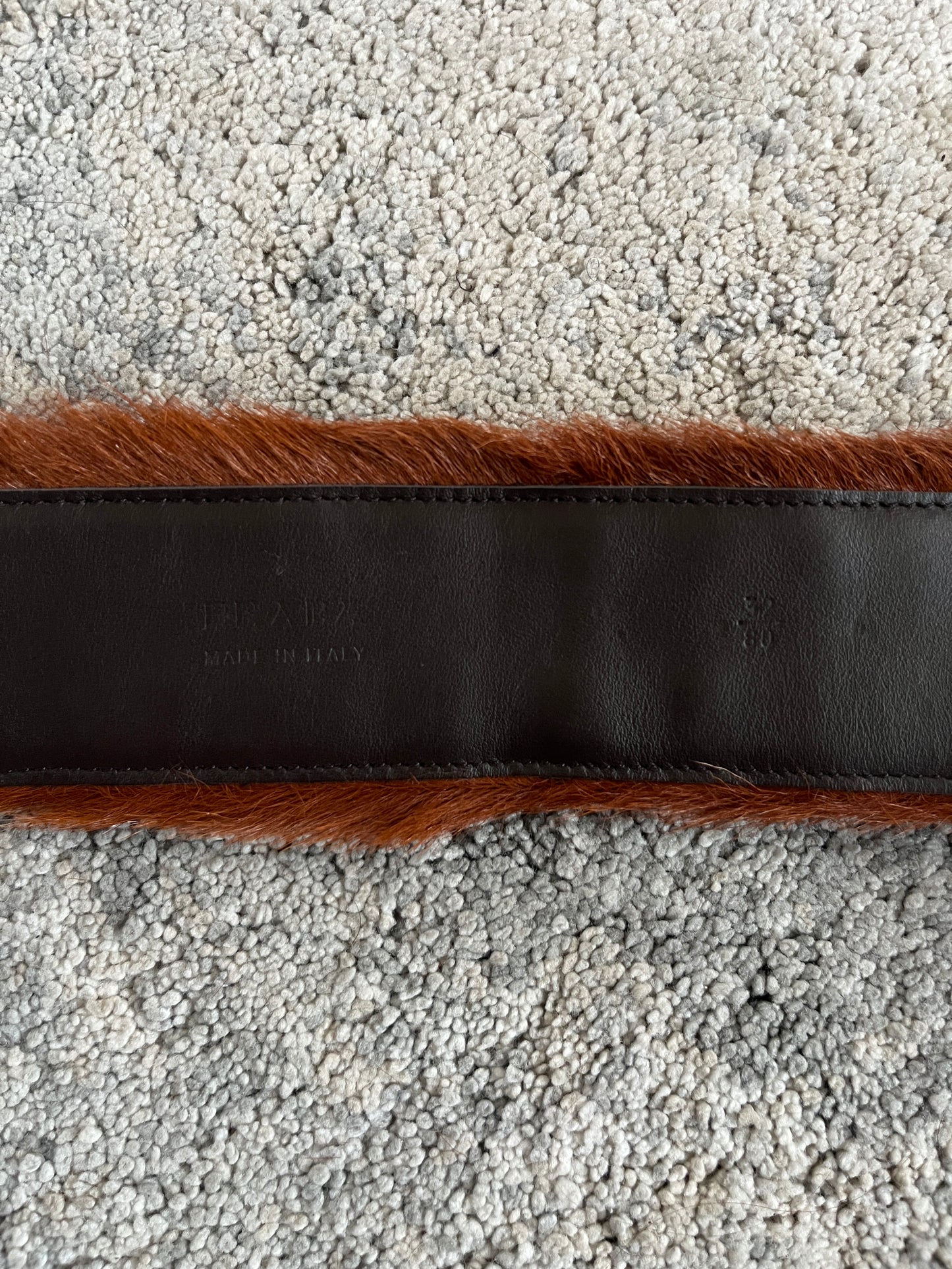 Prada FW2017 cognac fur belt