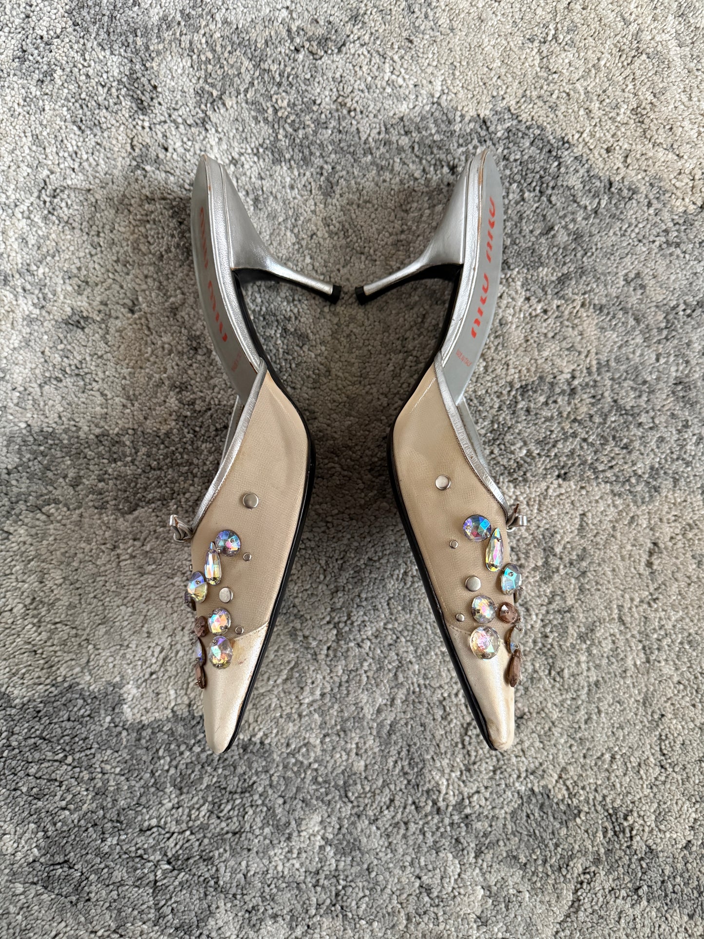 Miu Miu 1990’s crystals heels