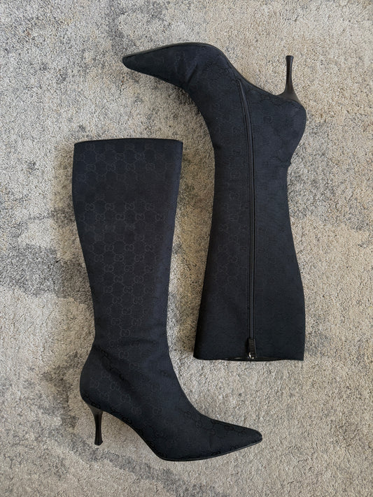 Gucci 2000’s monogram heels boots
