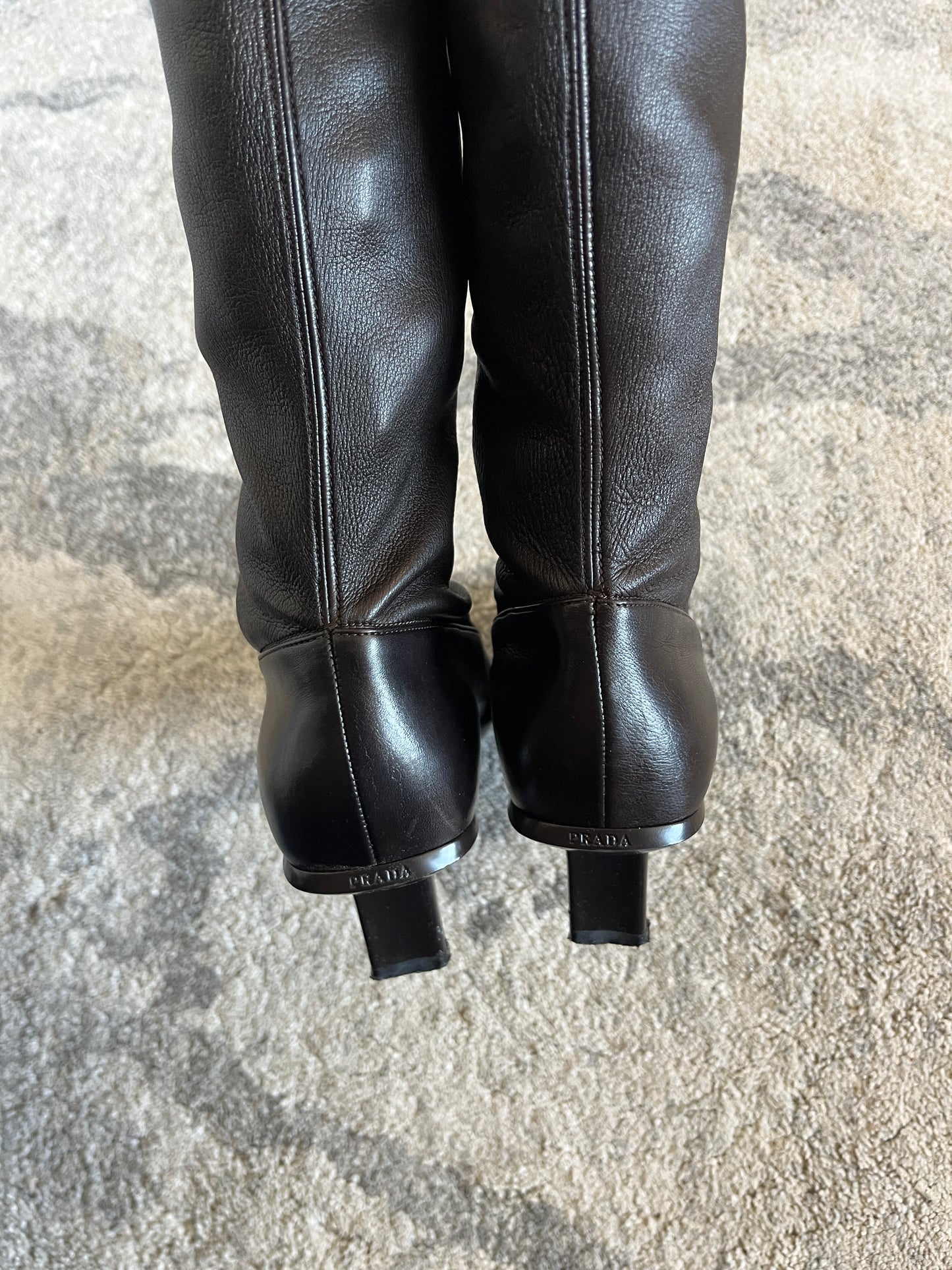 Prada 2000´s stretch leather high knee boots Size