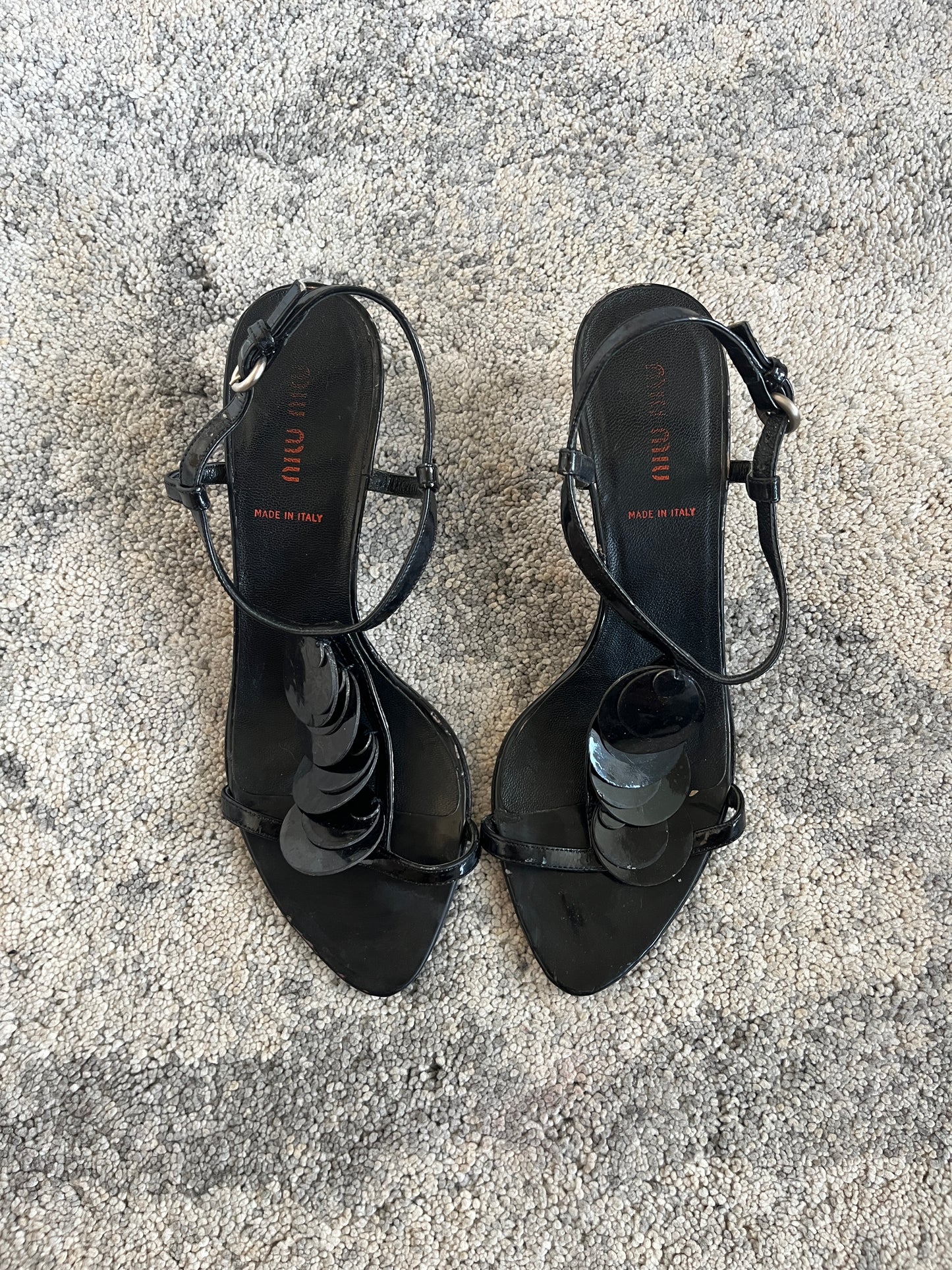 Miu Miu 2000’s leather sequins heels
