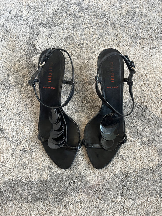 Miu Miu 2000’s leather sequins heels