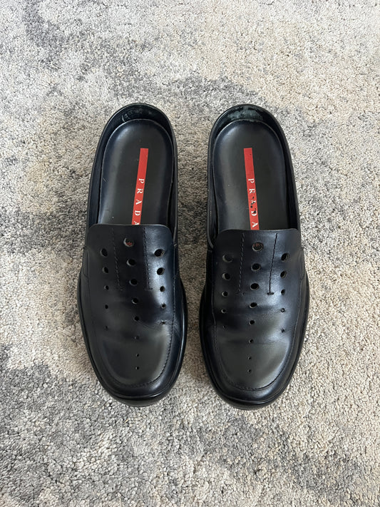 Prada 1999 perfored leather mules