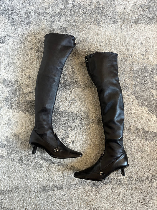Prada 2000´s stretch leather high knee boots Size