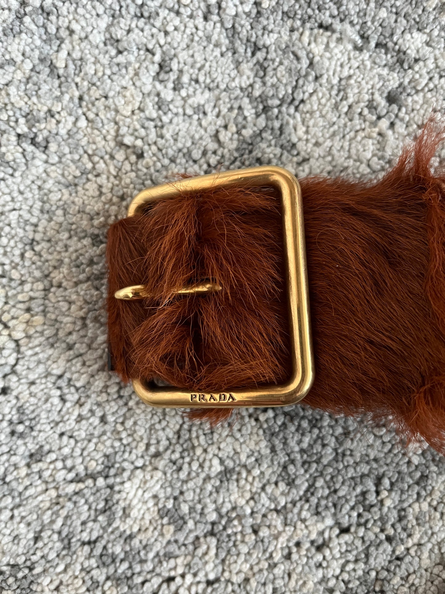Prada FW2017 cognac fur belt