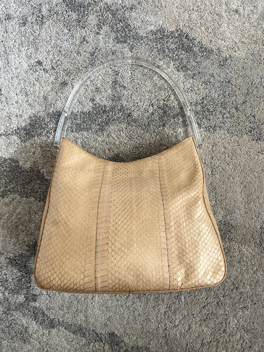Prada SS1998 python leather plastic handle bag