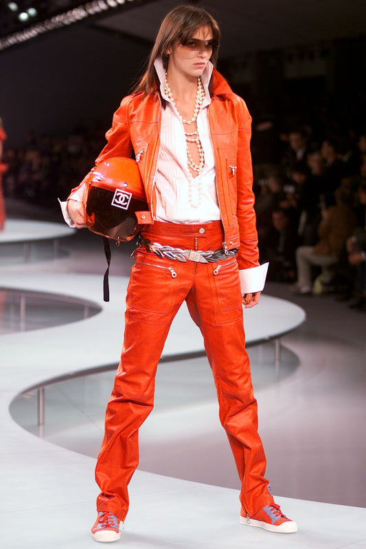 Chanel SS2002 cotton zip pants
