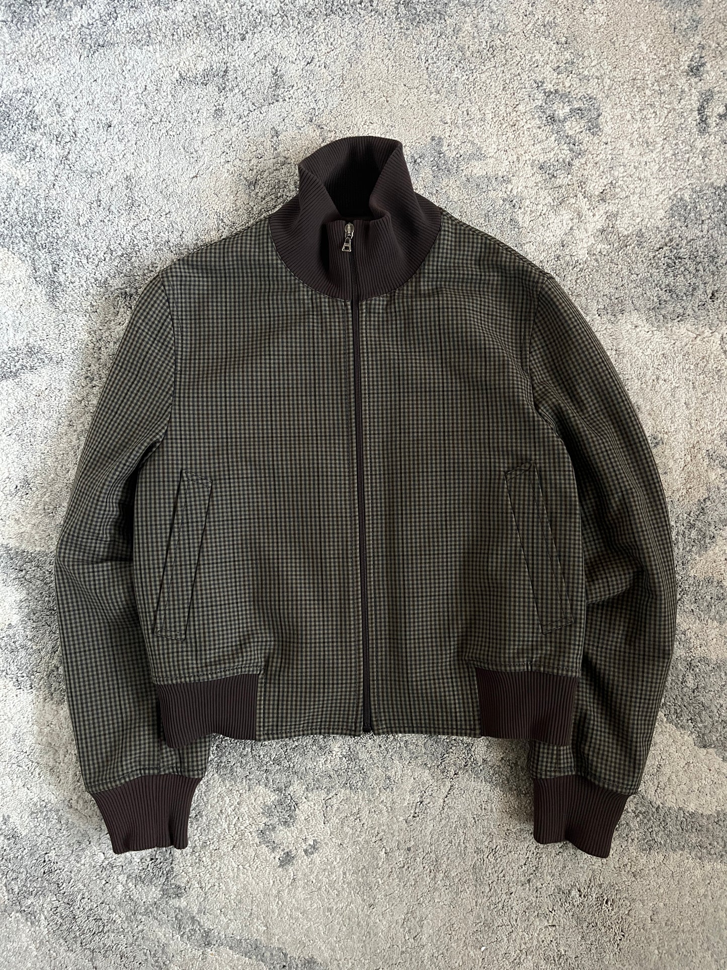 Prada FW2000 tartan nylon bomber