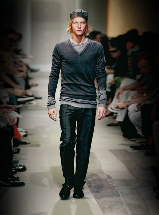 Prada SS2006 dye wool & silk V sweater