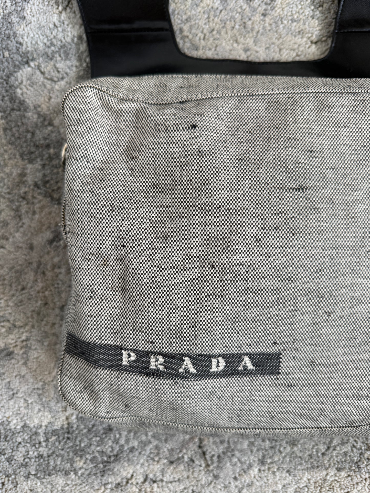 Prada SS1999 linen & leather backpack