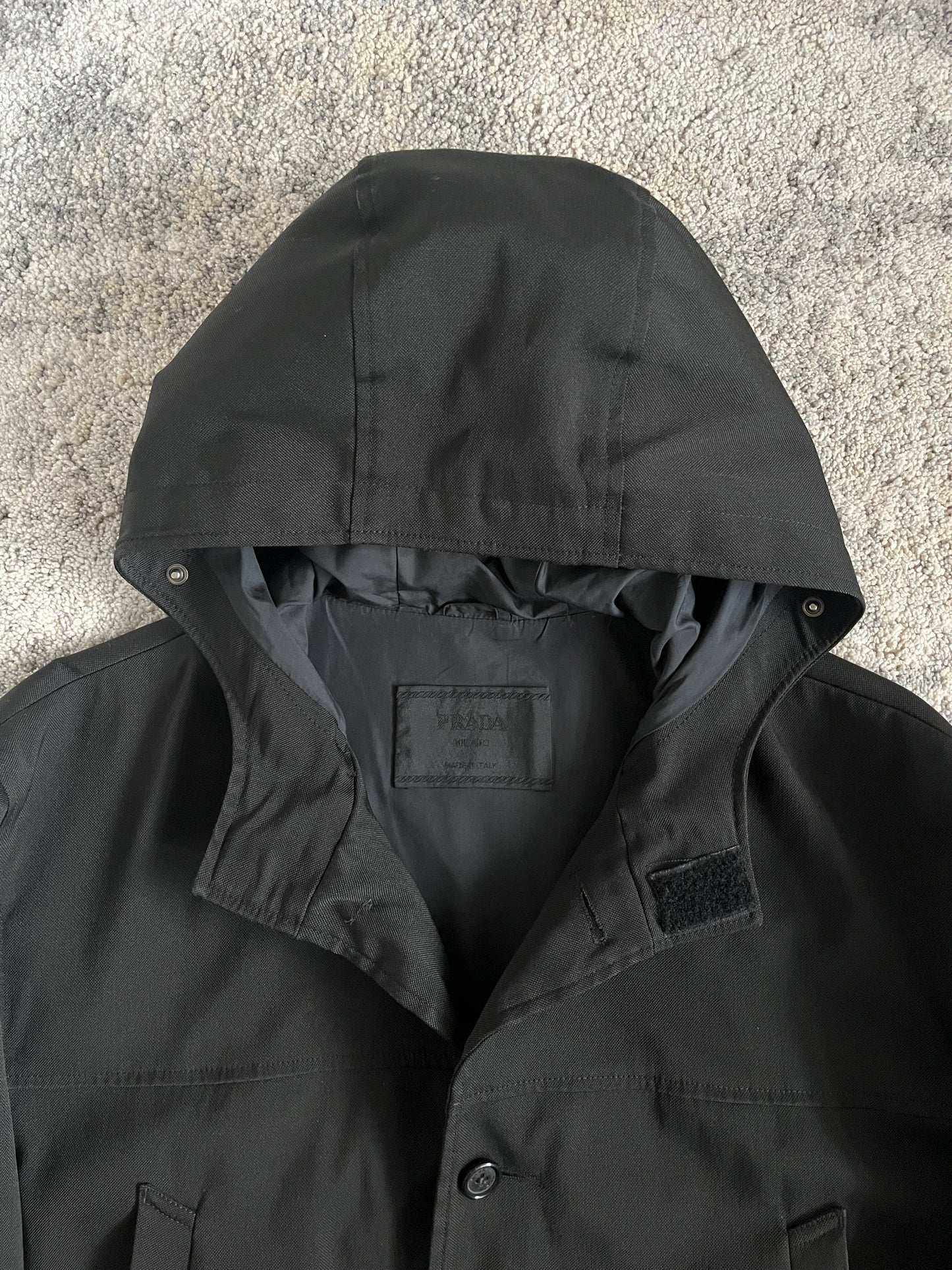 Prada FW1999 heavy nylon long coat