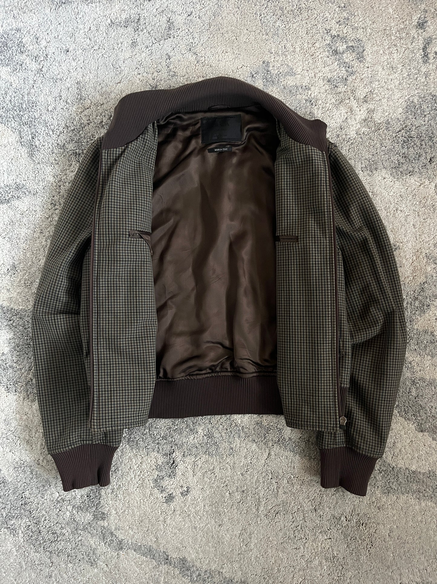 Prada FW2000 tartan nylon bomber