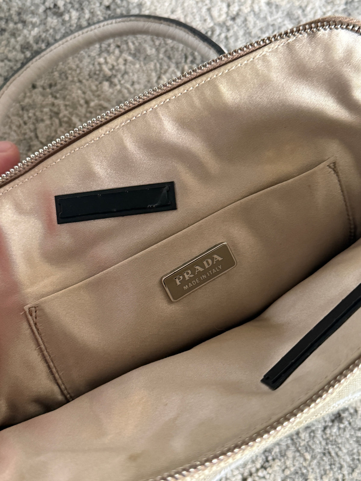 Prada 2000’s canvas & ostrich leather mini bag