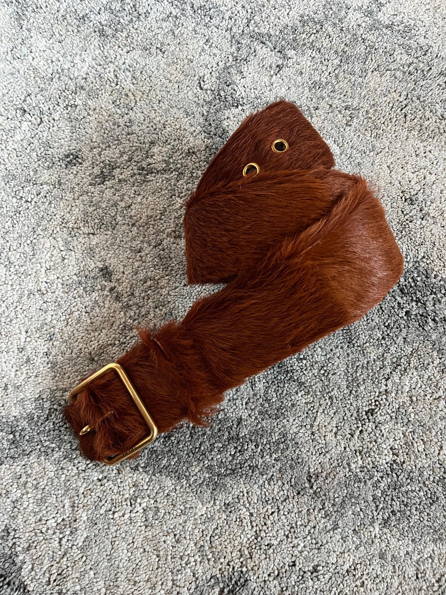 Prada FW2017 cognac fur belt