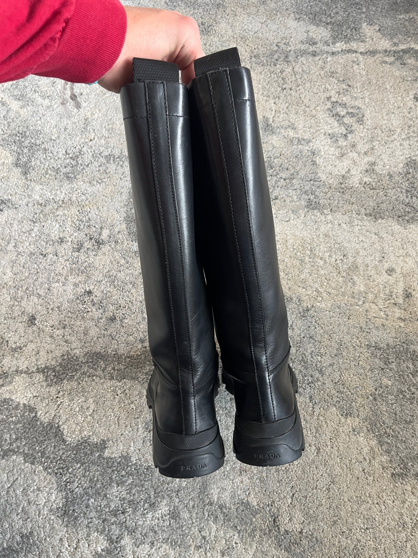 Prada FW2004 leather combat boots