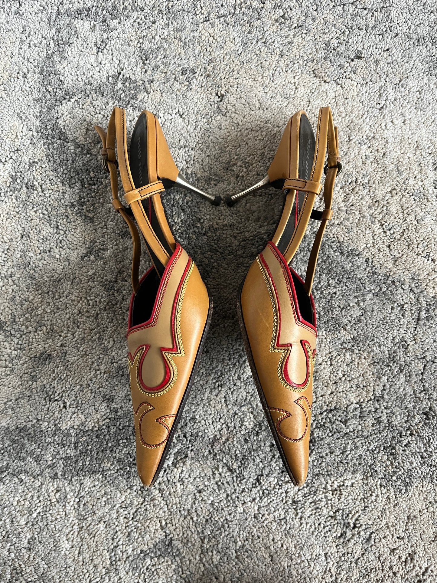 Miu Miu 2000’s cowboy slingback heels