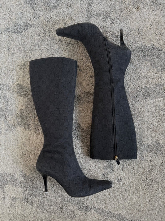 Gucci 2000’s monogram heels boots