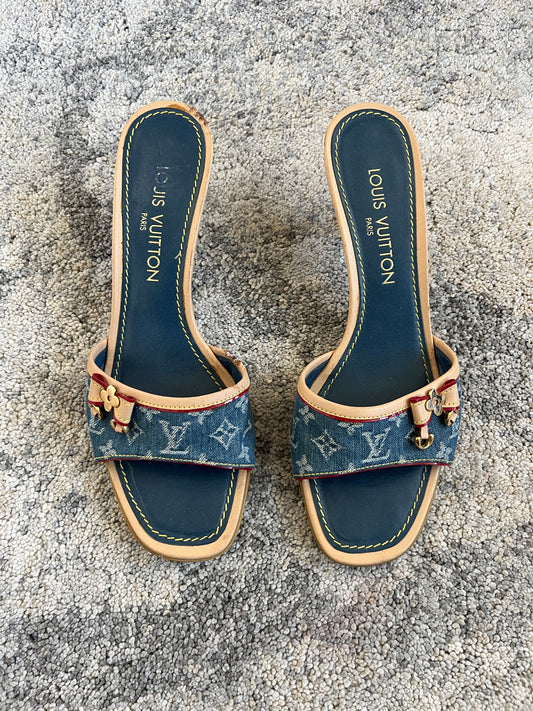 Louis Vuitton 2000’s denim mules