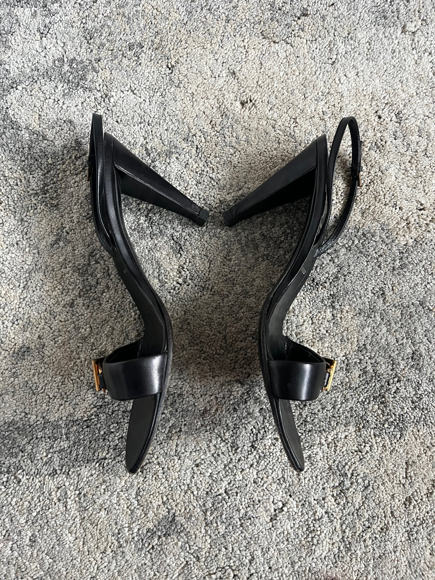 Prada 1990’s gold buckle heels