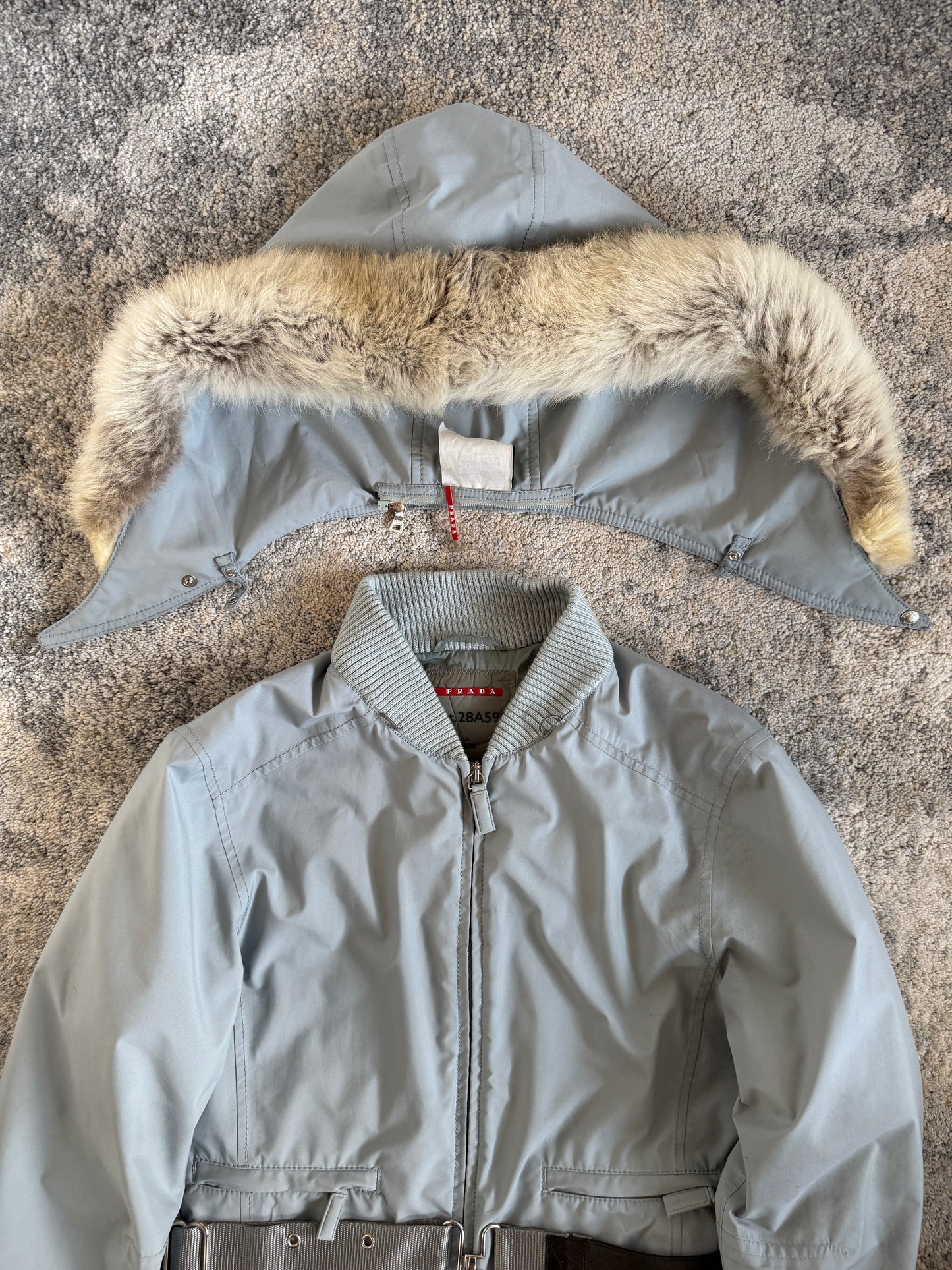 Prada 2000’s gore-tex padded jacket with removable hoods