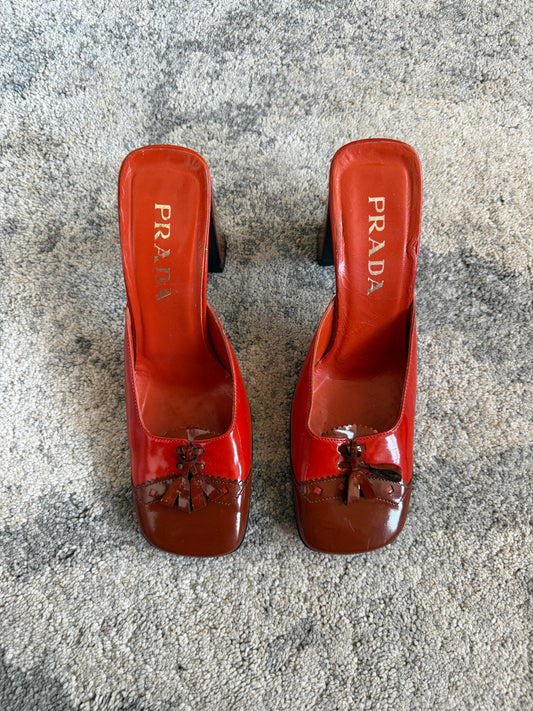 Prada FW1999 patent leather mules