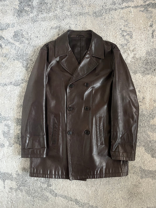 Prada FW1998 double breasted leather jacket