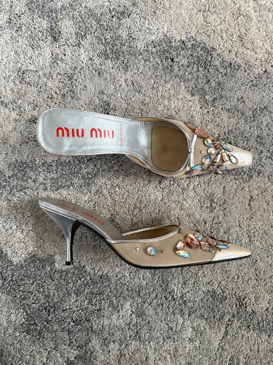 Miu Miu 1990’s crystals heels