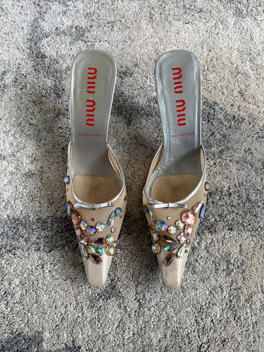 Miu Miu 1990’s crystals heels