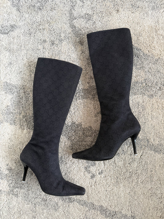 Gucci 2000’s monogram heels boots