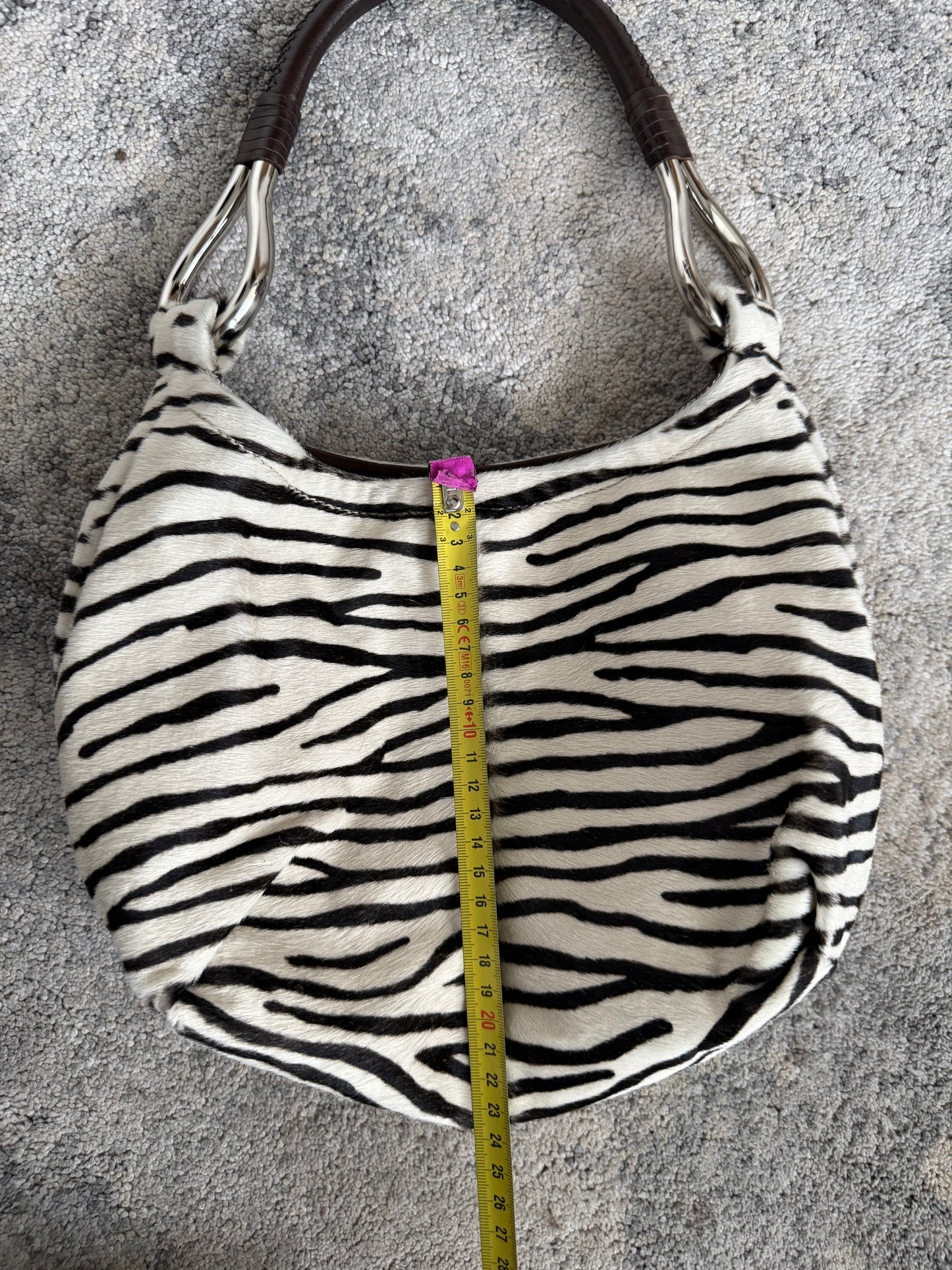 Prada SS2003 zebra pony hair leather bag