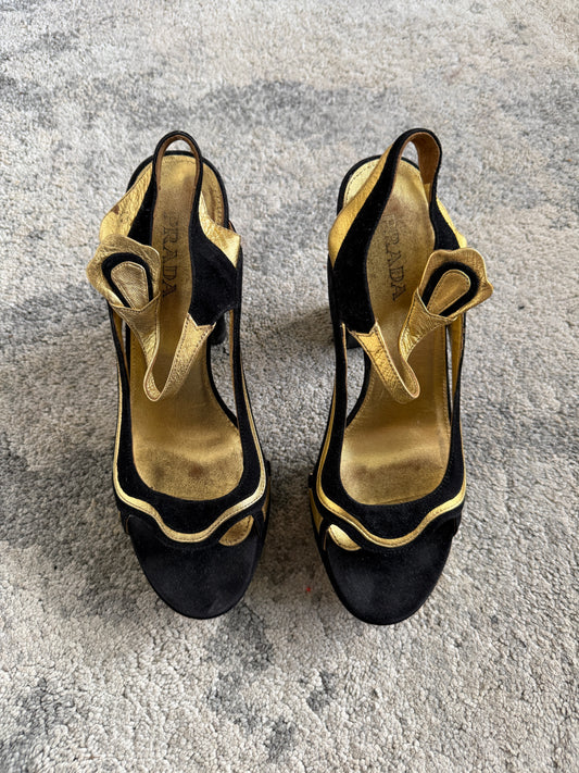 Prada SS2008 platform suede heels