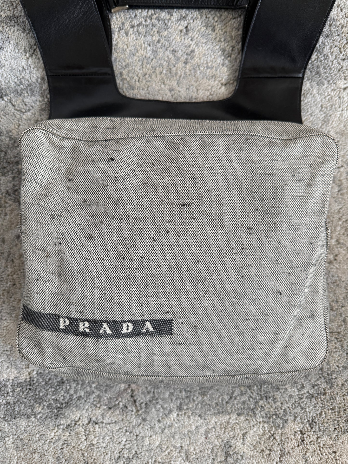 Prada SS1999 linen & leather backpack