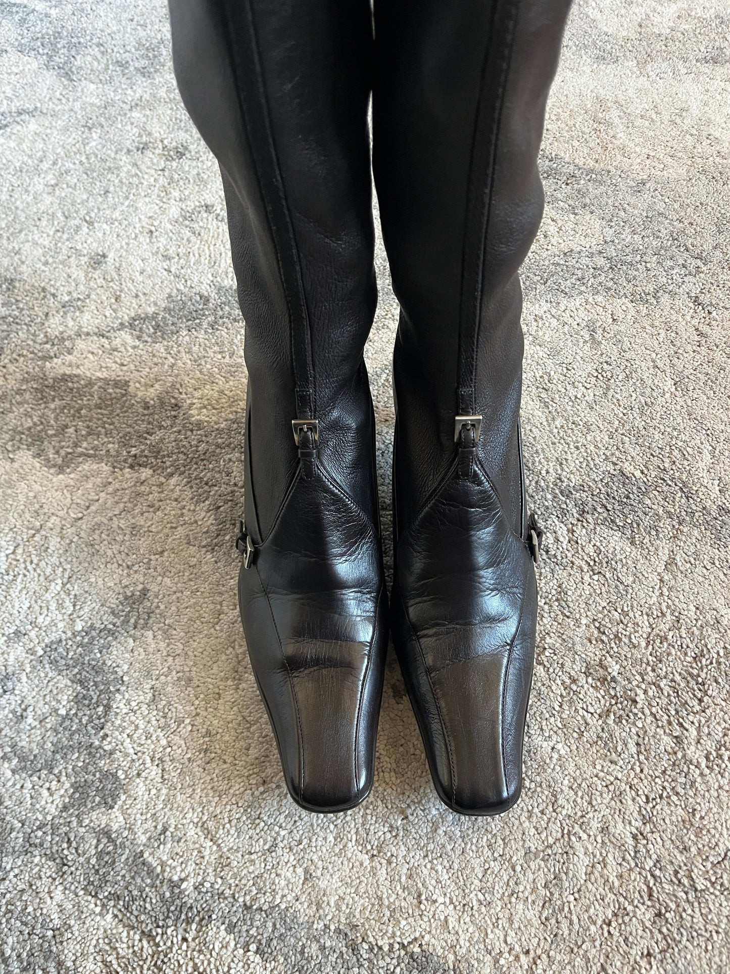 Prada 2000´s stretch leather high knee boots Size