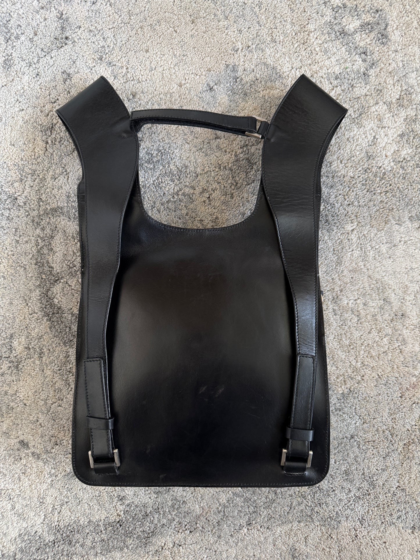 Prada SS1999 linen & leather backpack