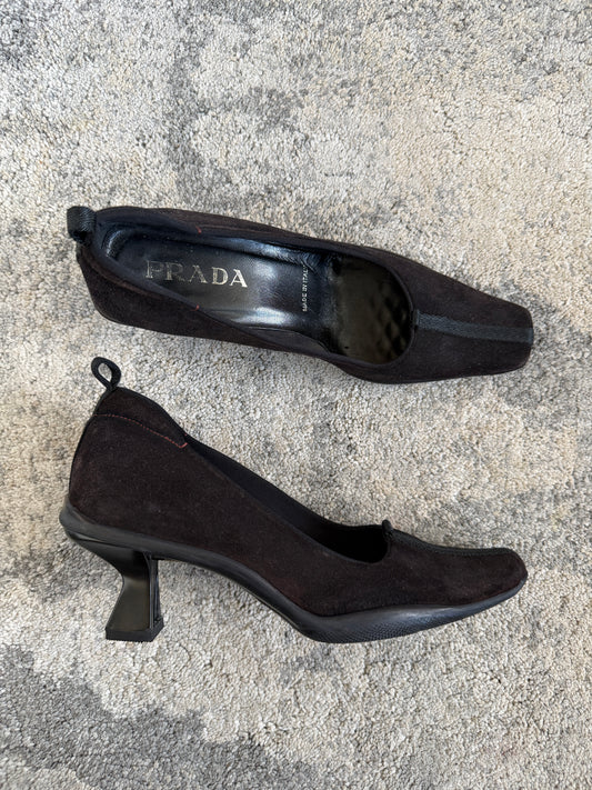 Prada FW1999 suede heels