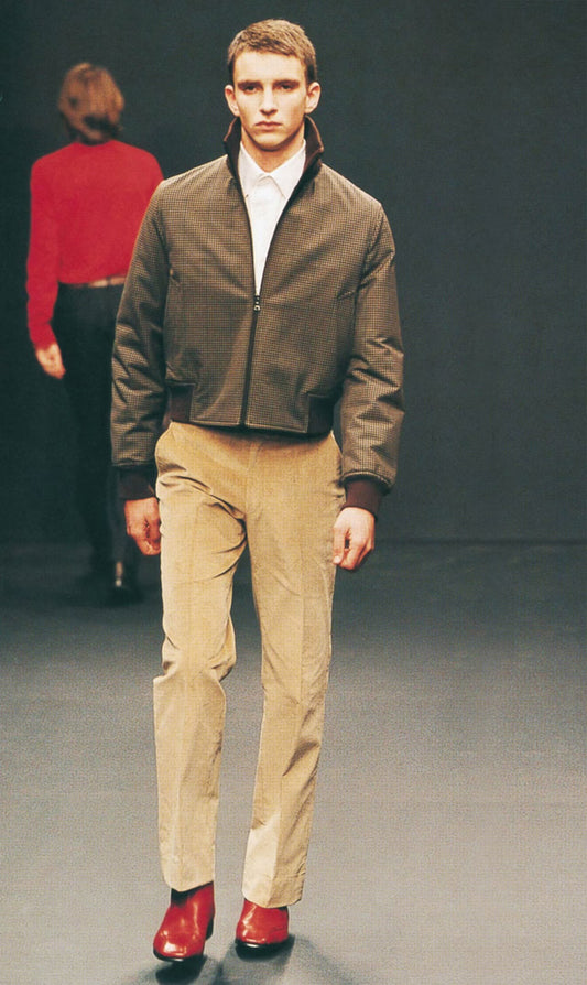 Prada FW2000 tartan nylon bomber