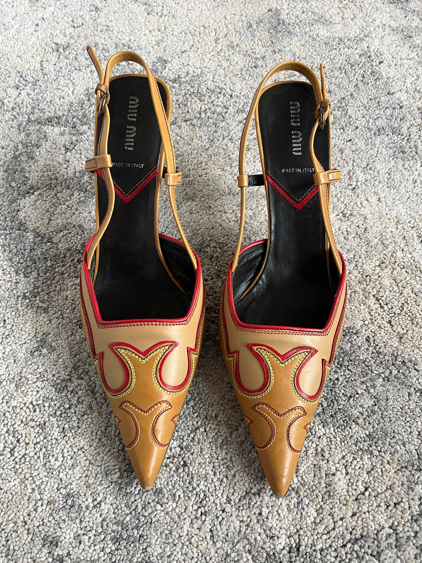 Miu Miu 2000’s cowboy slingback heels