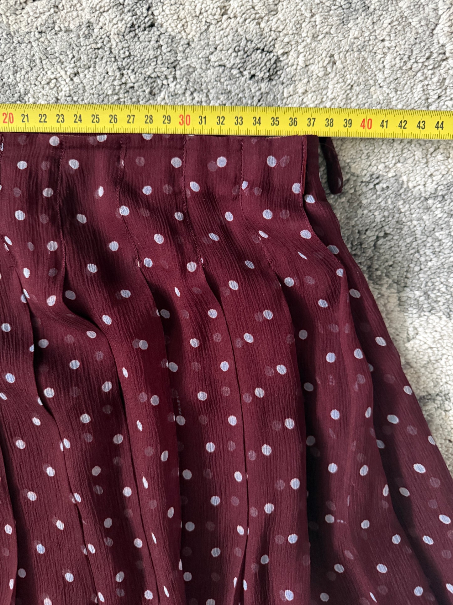 Prada SS2000 silk polka dot pleated skirt
