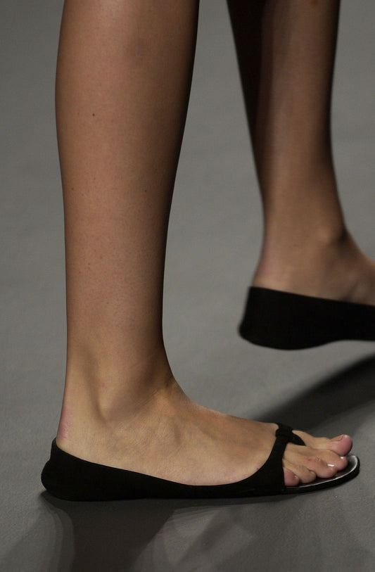 Prada SS2003 suede open ballet shoes