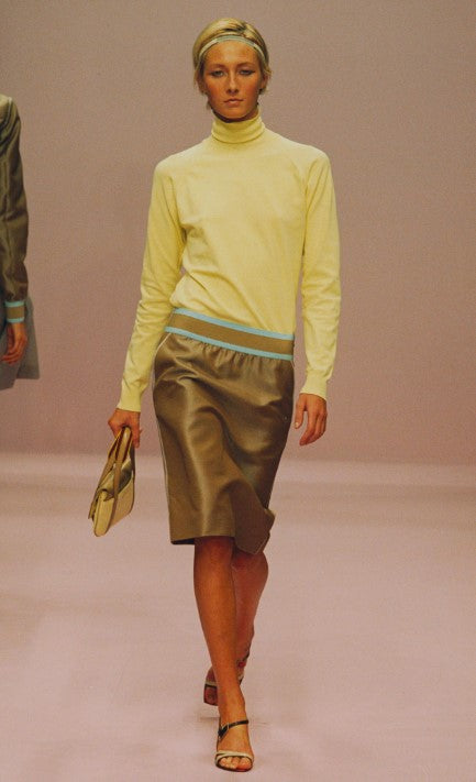 Miu Miu SS2000 nylon elastic waist skirt