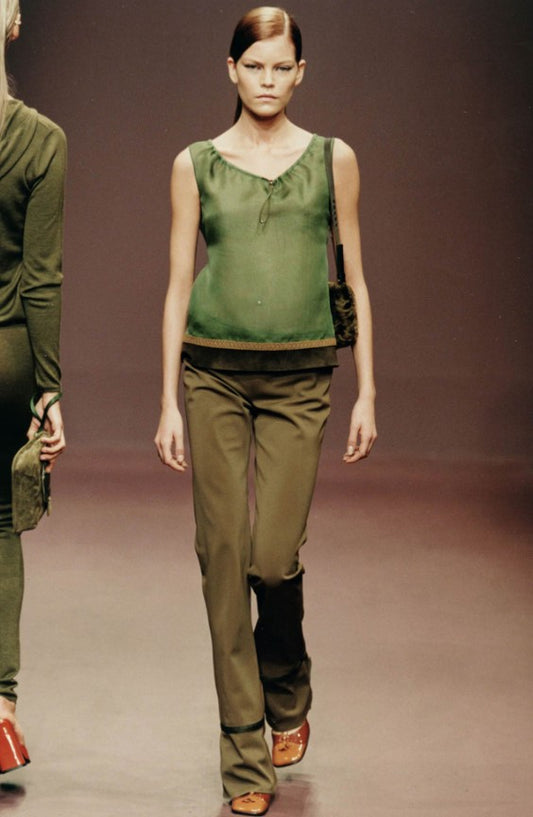 Prada FW1999 runway nylon bootcut pants