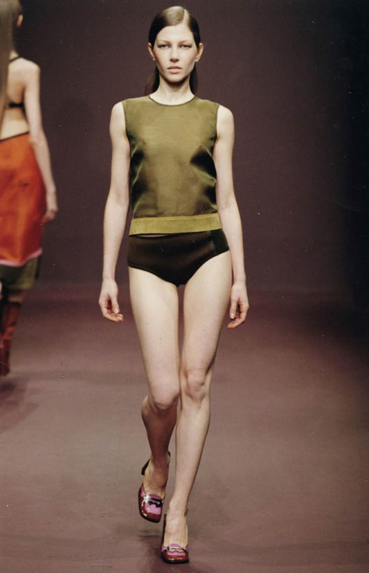 Prada FW1999 silk& mesh top