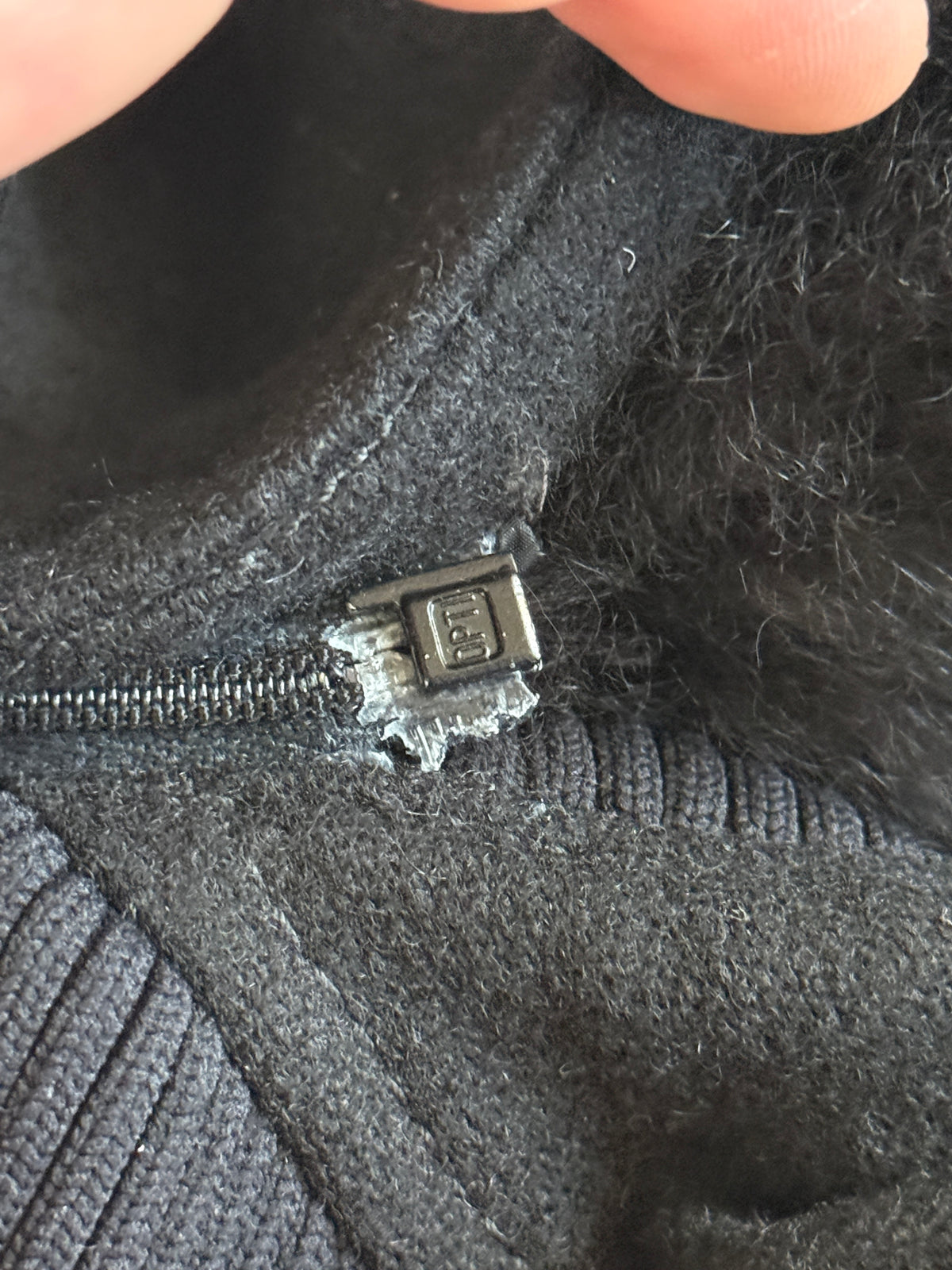 Prada FW2000 nylon jacket with fur collar