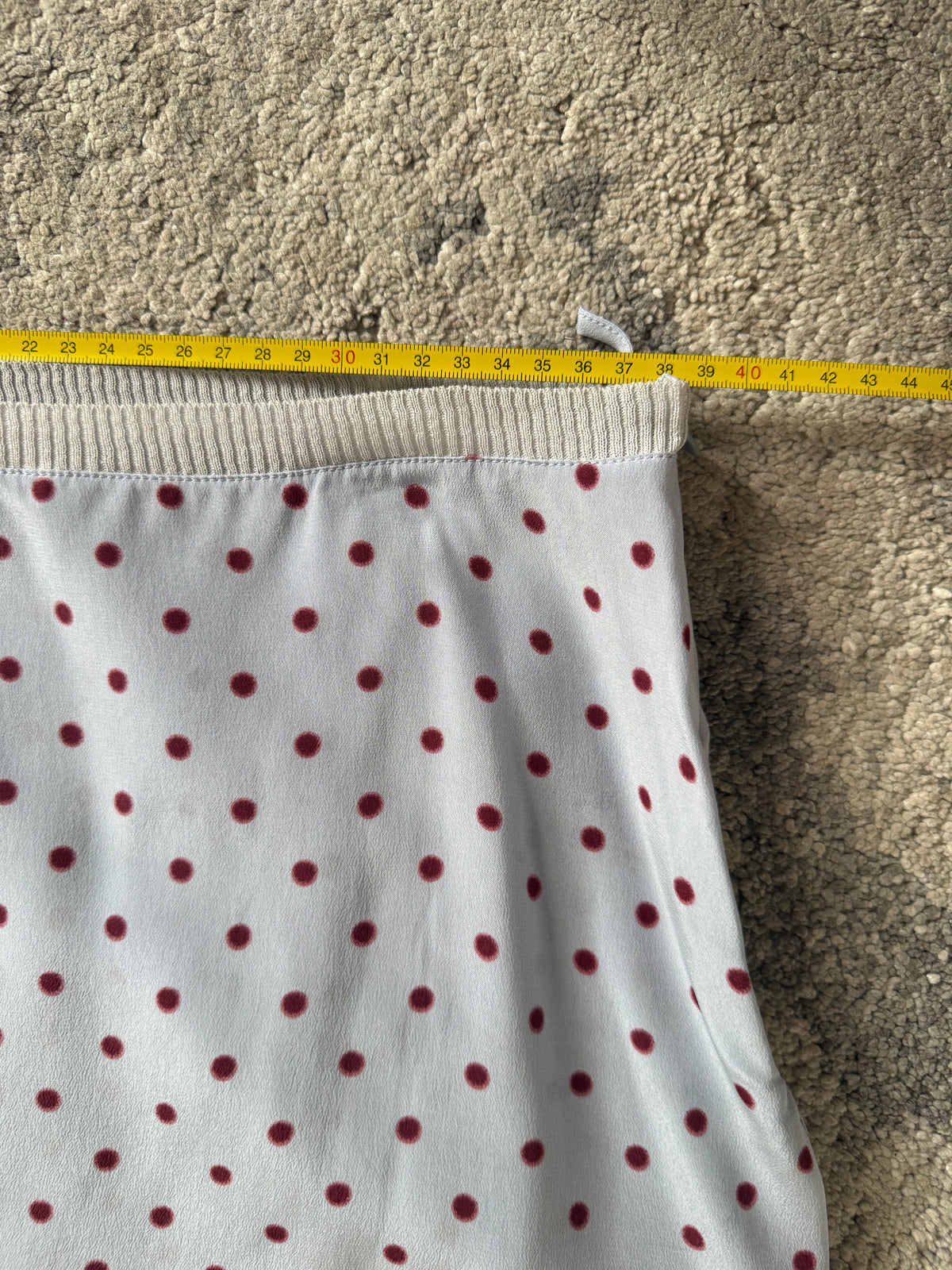 Prada SS2000 silk polkadot skirt