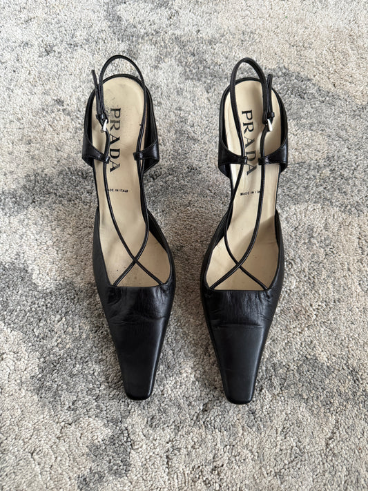 Prada 1990’s leather kitten heels