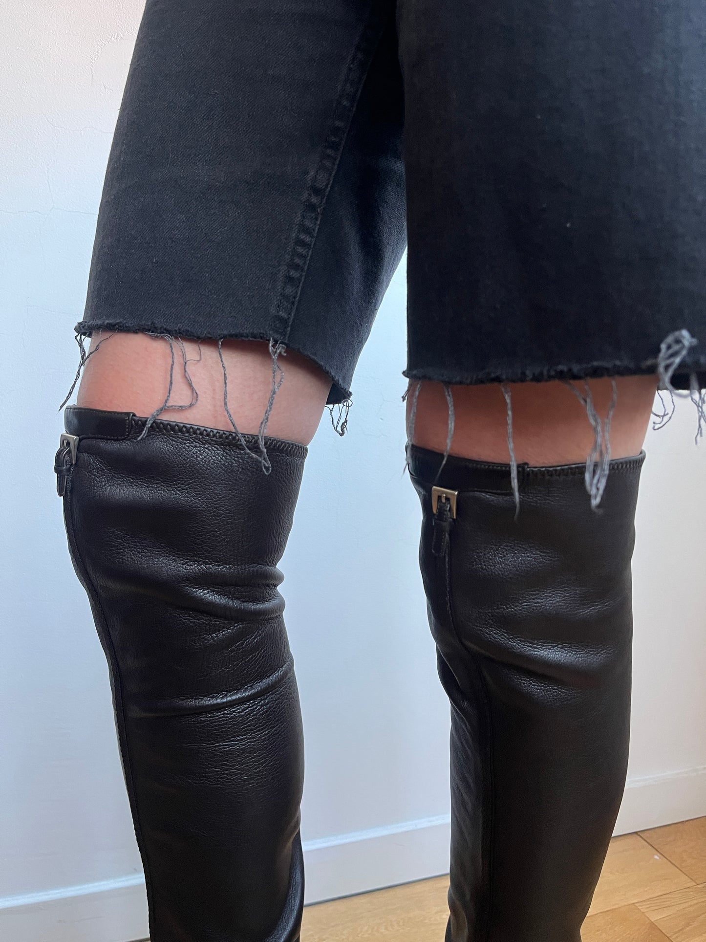 Prada 2000´s stretch leather high knee boots Size